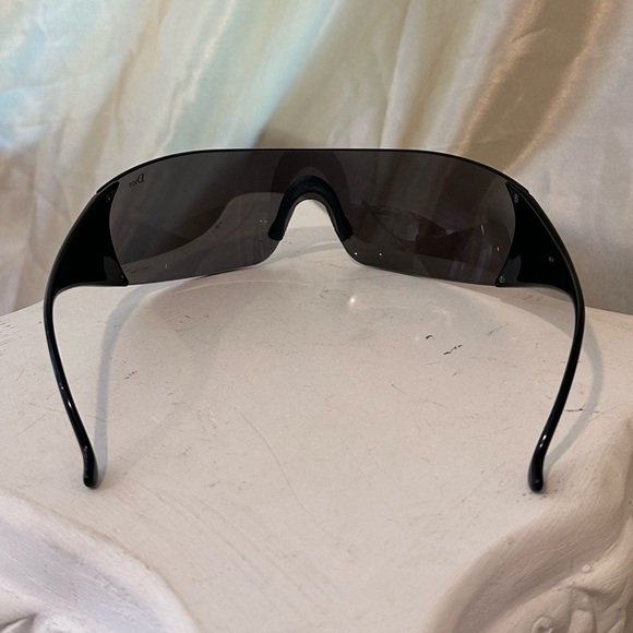 Dior Ski 5 RARE Vintage Y2K Rimless Shield Sunglasses in Black - Picture 9 of 16
